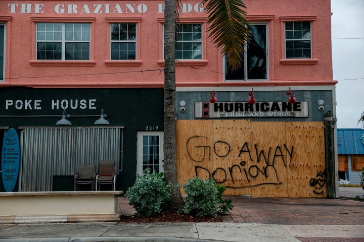 Businesses were forced to close in Florida ahead of Hurricane Dorian making its way towards the state after stalling over the Bahamas.