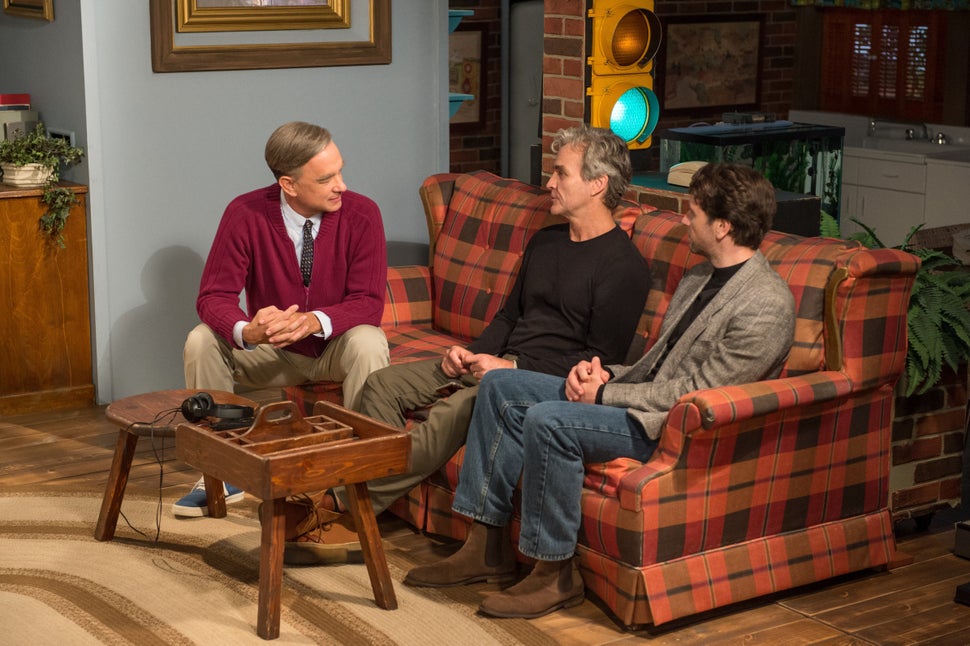 Food Tom Hanks, Tom Junod and Matthew Rhys on the set of