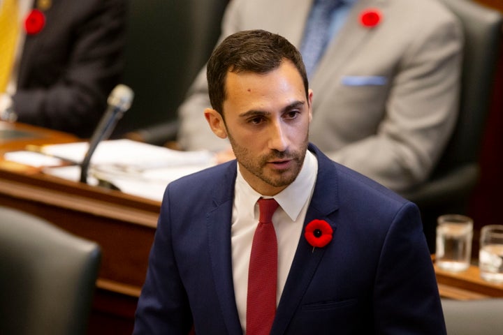 Ontario Minister of Education Stephen Lecce speaks in the legislature in Toronto on Oct. 28, 2019.