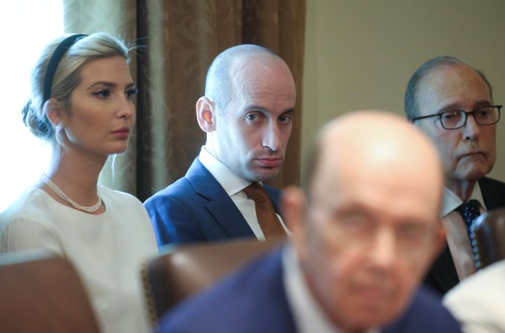White nationalist White House adviser Stephen Miller during a cabinet meeting earlier this year.