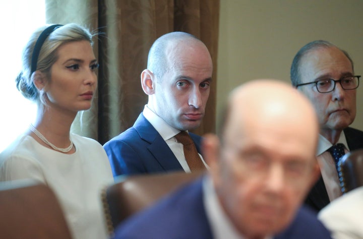 White nationalist White House adviser Stephen Miller during a cabinet meeting earlier this year.