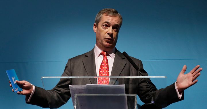 Nigel Farage, Leader of Britain's Brexit Party speaks at the launch of their manifesto.