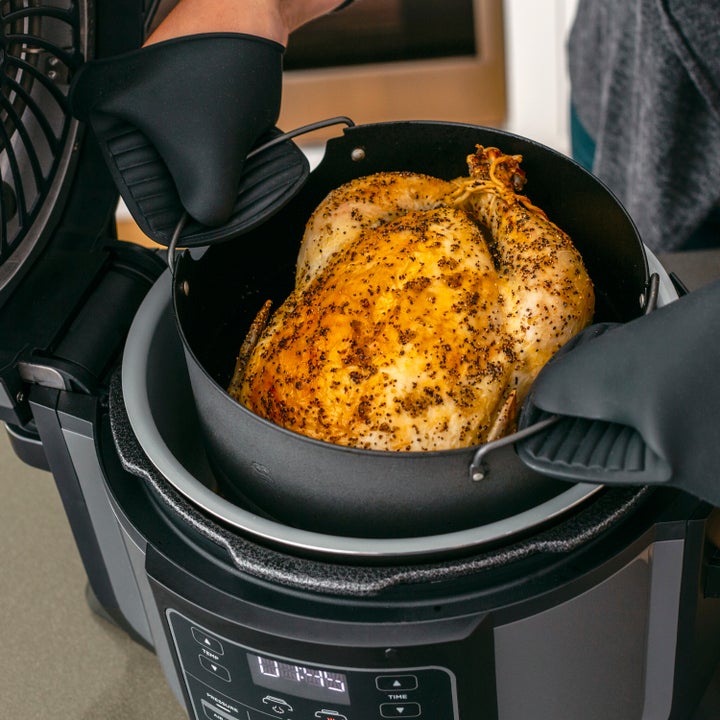 The Ninja Foodi is great for a one-pot meal when it’s too cold to dine out, and in the summer when it's too hot to turn on the oven and stove. 