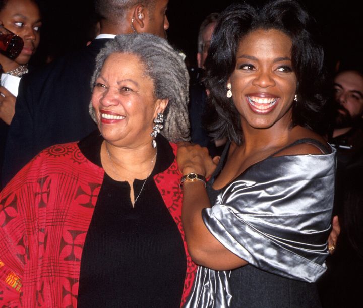 Toni Morrison and Oprah Winfrey at the film premiere of "Beloved," starring Winfrey and based on Morrison's novel.