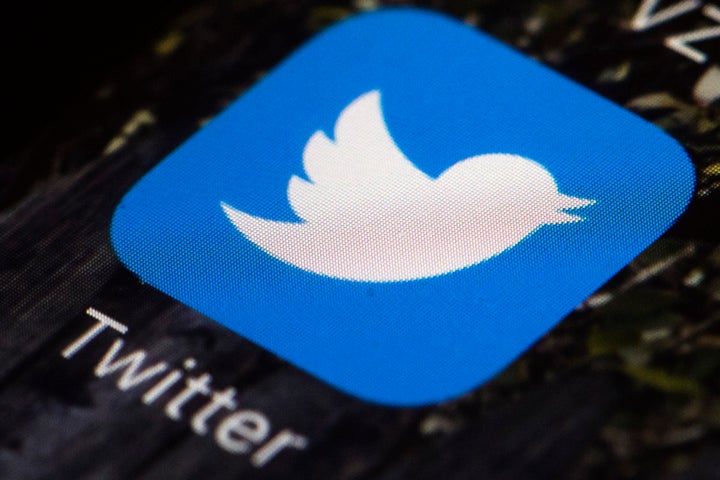 **HOLD FOR STORY S HALL** Show is a Twitter mobile phone icon in Philadelphia, Wednesday, April 26, 2017. (AP Photo/Matt Rourke) 