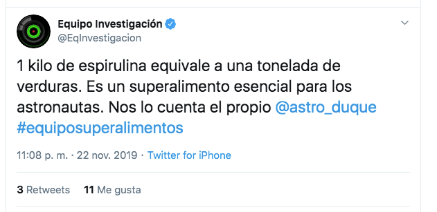 Tuit de Equipo de Investigación