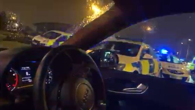 Police cars outside the Star City cinema in Birmingham after a large brawl broke out resulting in a number of police officers being assaulted. 