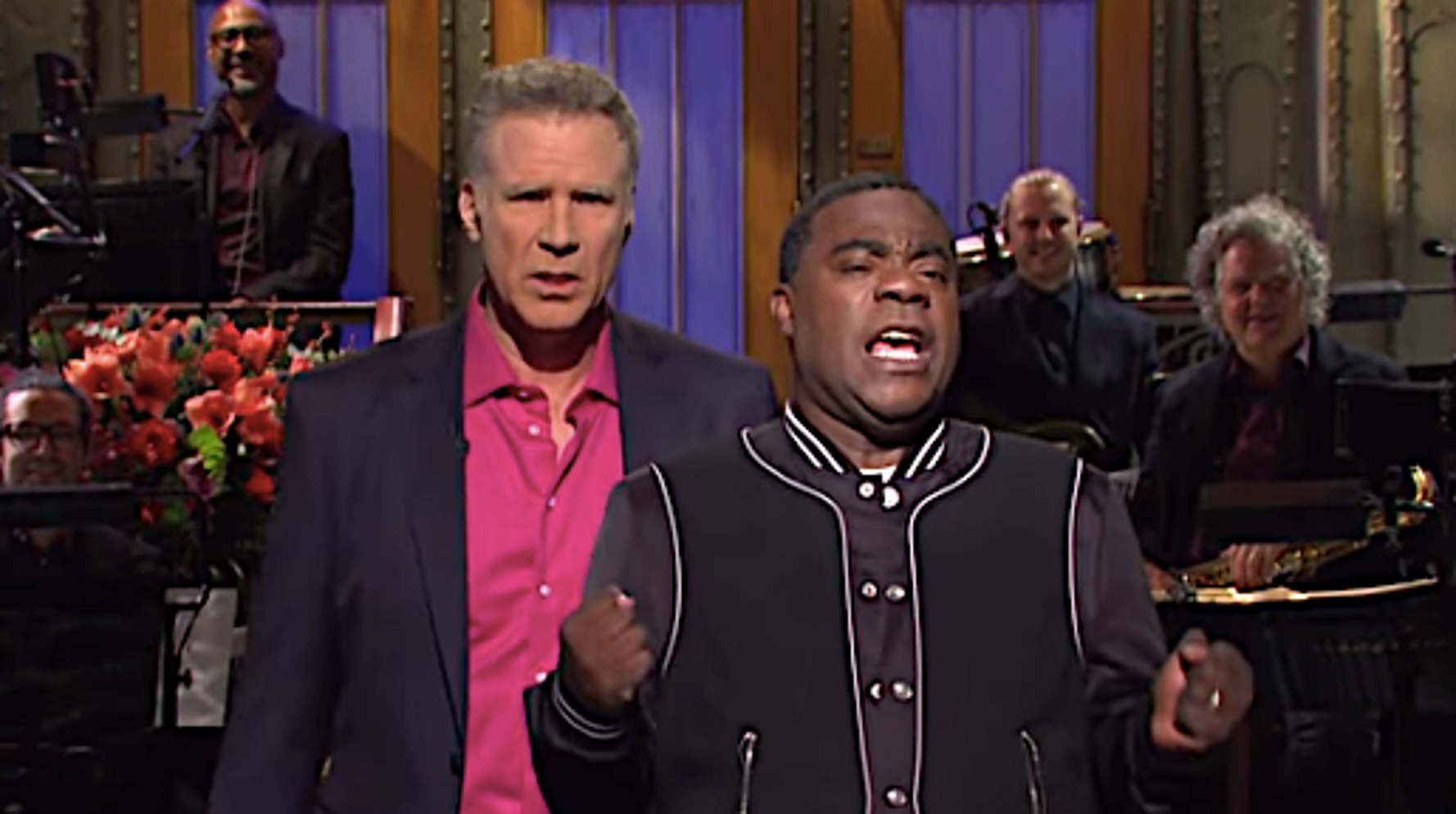 Ryan Reynolds In The Audience Rattles Will Ferrell During 'Saturday Night Live' Monologue