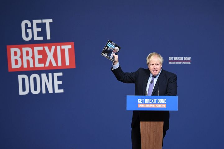 Prime Minister Boris Johnson at the launch of his party's General Election manifesto in Telford, West Midlands. PA Photo. Picture date: Sunday November 24, 2019. See PA story POLITICS Election. Photo credit should read: Stefan Rousseau/PA Wire