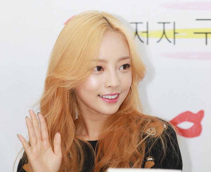 Singer and actor Goo Hara, seen here in 2015, was found dead at her home in Seoul, South Korea, on Sunday.