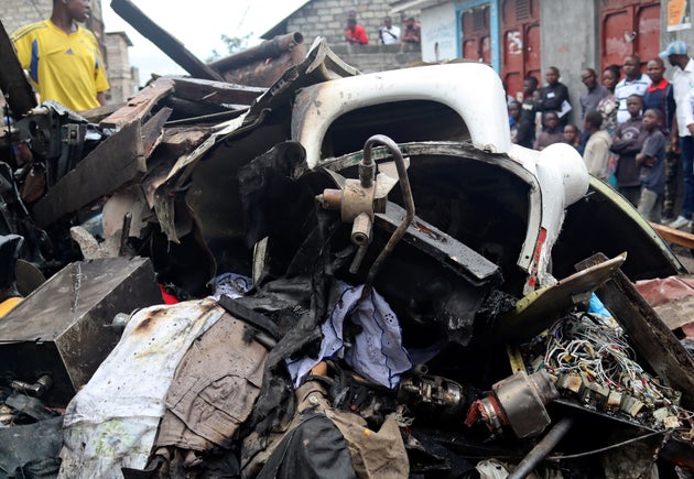Image result for Plane crashes into homes in Congo, at least 26 dead