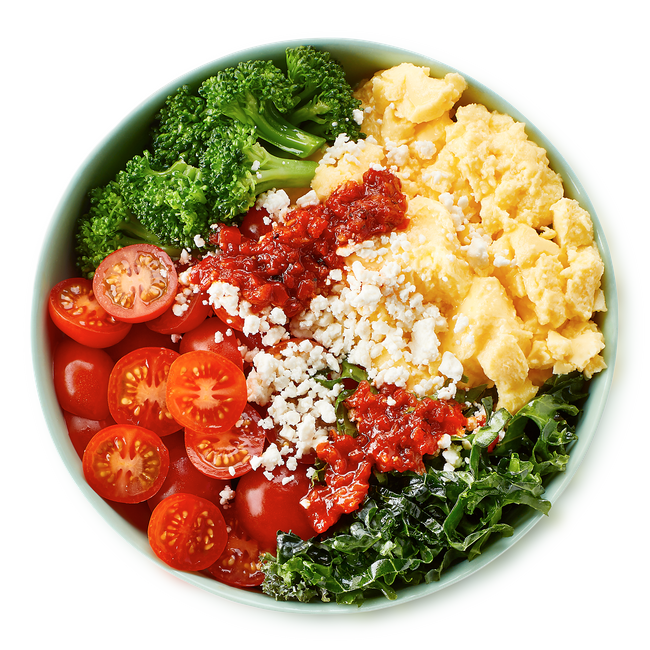 The Freshii green eggs & kale breakfast bowl.