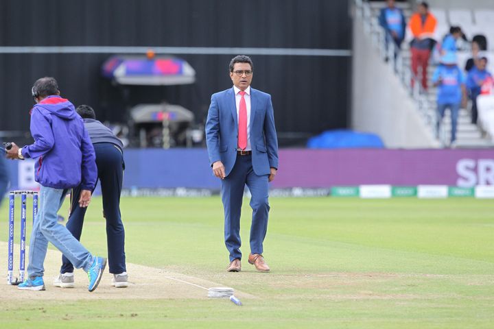 Former India cricketer and now commentator Sanjay Manjrekar during the ICC Cricket World Cup 2019 match between India and Sri Lanka on 6 July 2019.