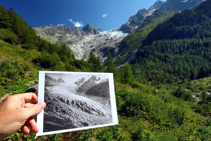 Σχεδόν απίστευτο: Ο παγετώνας Trient Glacier το 1891 και το ίδιο ακριβώς σημείο το 2019.