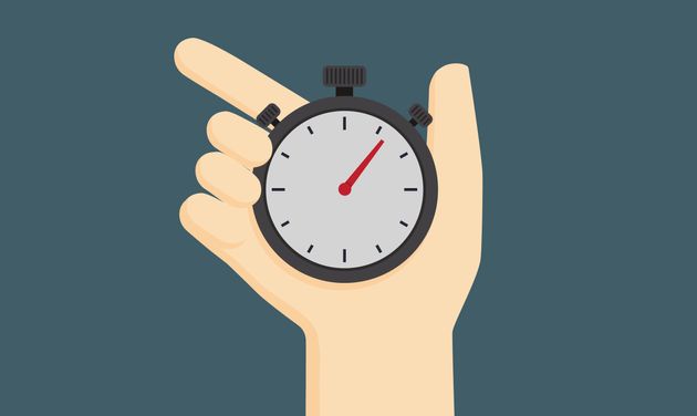 people hand holding analog stopwatch illustration