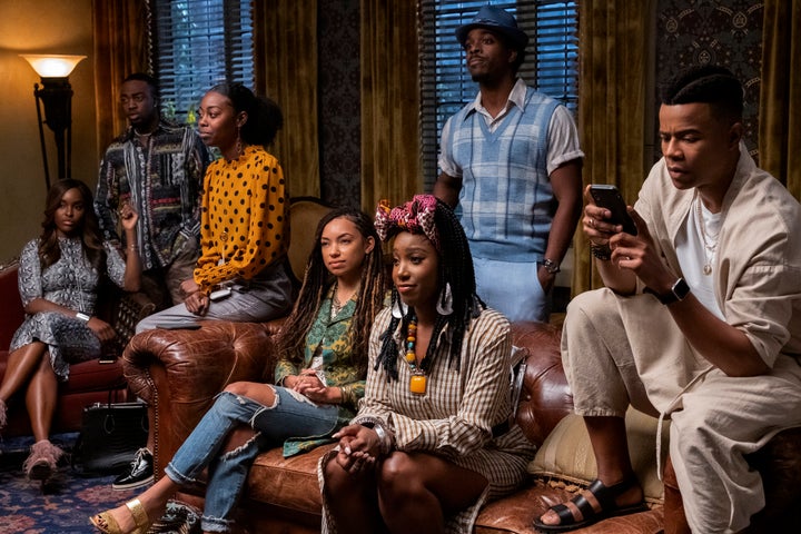 Antoinette Robertson, Logan Browning, Ashley Blaine Featherson and Marque Richardson in "Dear White People."