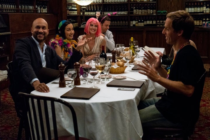 Keegan-Michael Key, Jae Suh Park, Cobie Smulders, Zack Robidas and Nat Faxon in "Friends From College."