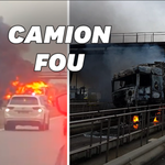 Un camion percute un péage et prend feu après une course-poursuite dans