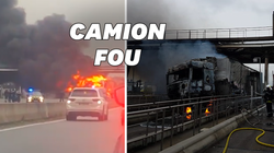 Un camion percute un péage et prend feu après une course-poursuite dans