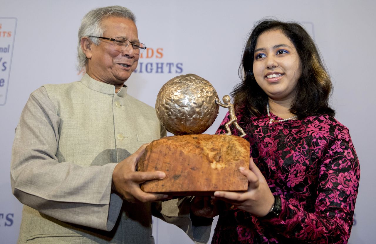 Kehkashan Basu received the International Children's Peace Prize in 2016 for the work done by her child-run organization Green Hope.