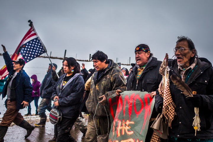 Dakota Access Pipeline water protectors faced-off with various law enforcement agencies in February&nbsp;2017.