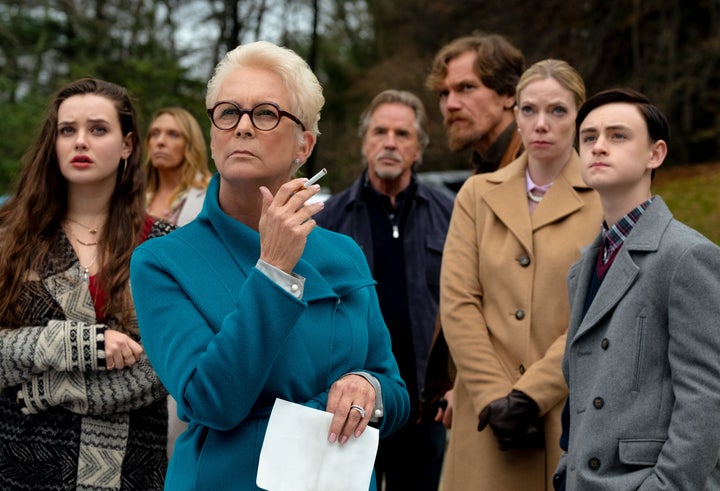 Left to right: Katherine Langford, Toni Collette, Jamie Lee Curtis, Don Johnson, Michael Shannon, Riki Lindhome and Jaeden Ma