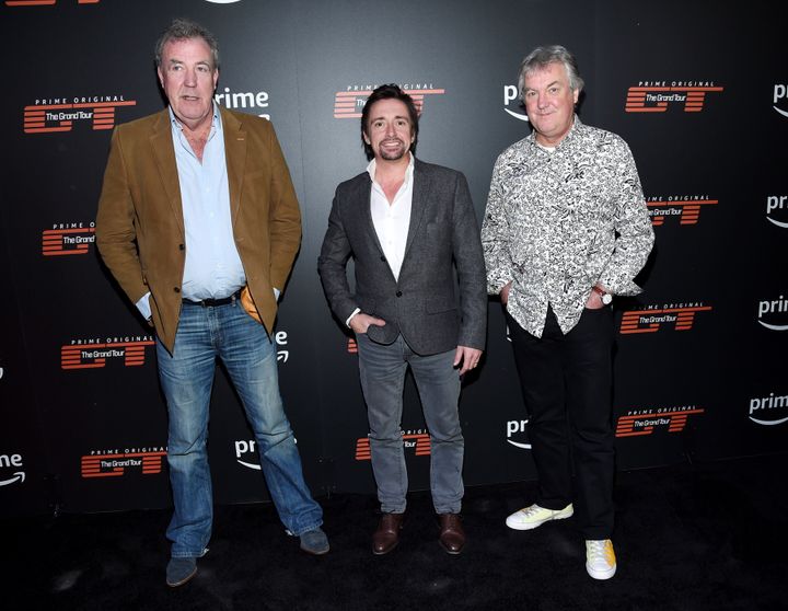 Clarkson with Grand Tour co-hosts Richard Hammond and James May