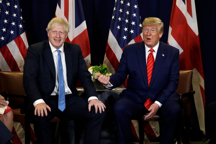 President Donald Trump meets with Boris Johnson at the United Nations General Assembly.
