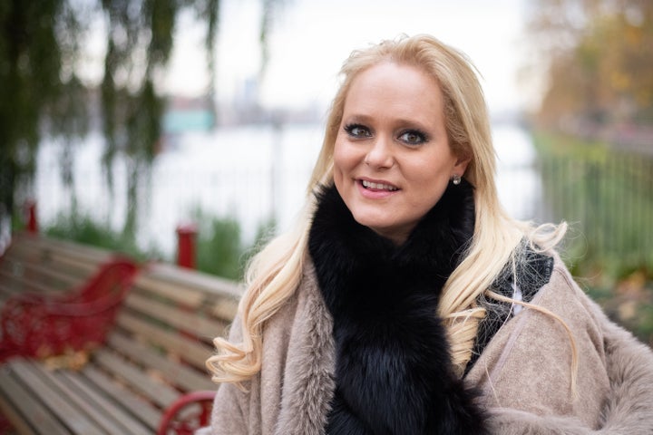 Tech Entrepreneur Jennifer Arcuri poses for photographs in Battersea Park on November 19, 2019 in London.