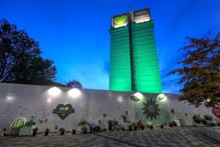 <strong>The Grenfell Tower in west London on the day the first report from the public inquiry into the fire which claimed 72 lives is published.</strong>
