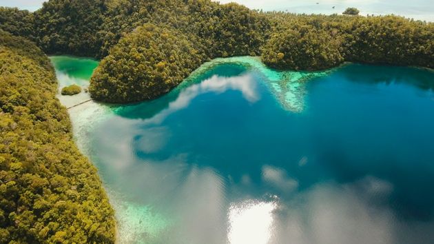 Aerial view of Siargao.