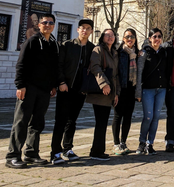 The author (second from right) with her parents and two siblings.