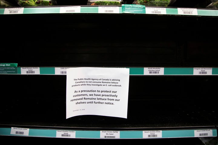 Romaine lettuce was taken off the shelf at stores in Canada last November amid a similar E. coli outbreak that also impacted the U.S.