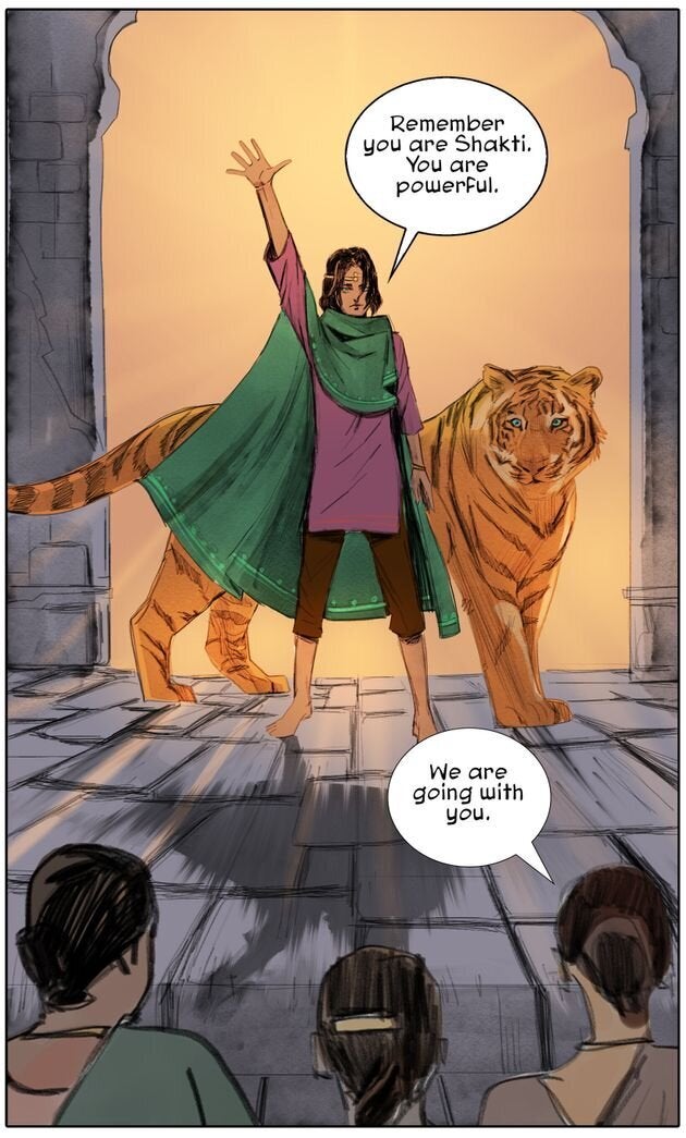 A panel from "Priya and The Lost Girls."