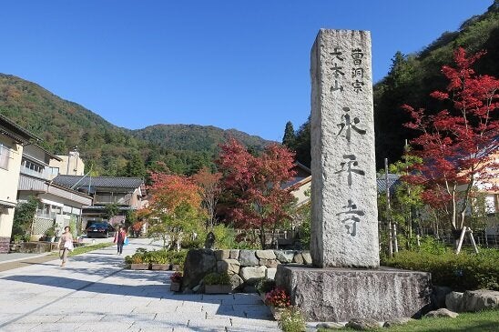 再生した「参道」入口の石柱 