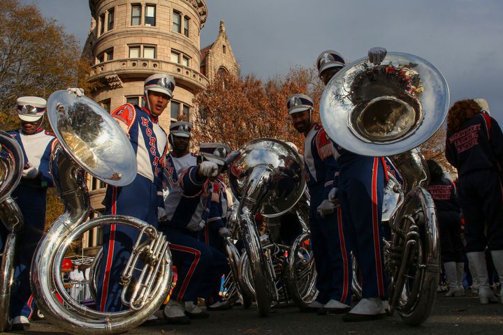 The Magnificent Marching Machine from Morgan State University in Maryland led the procession of bands at Macy's annual Thanksgiving Day parade in New York.