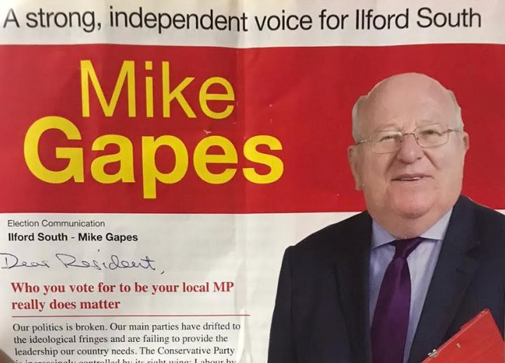 Mike Gapes' election leaflet