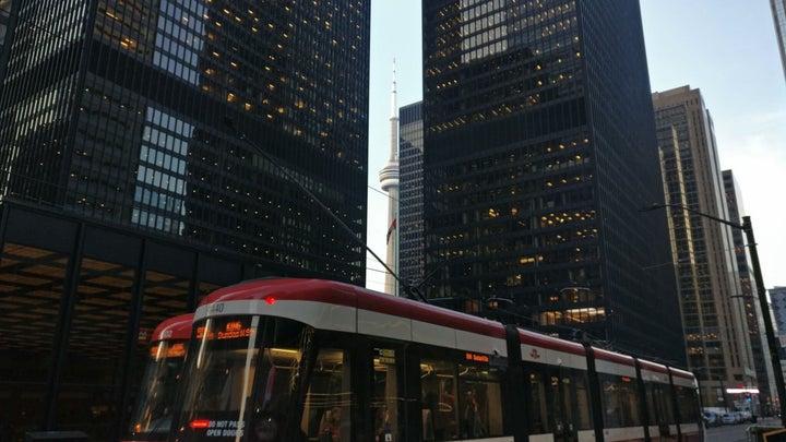 I used to streetcar, but I'm walking people now. Here's a scene from my daily walk to work along King St. in Toronto. 