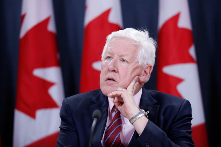 Canada's Special Envoy to Myanmar Bob Rae takes part in a news conference in Ottawa on April 3, 2018.