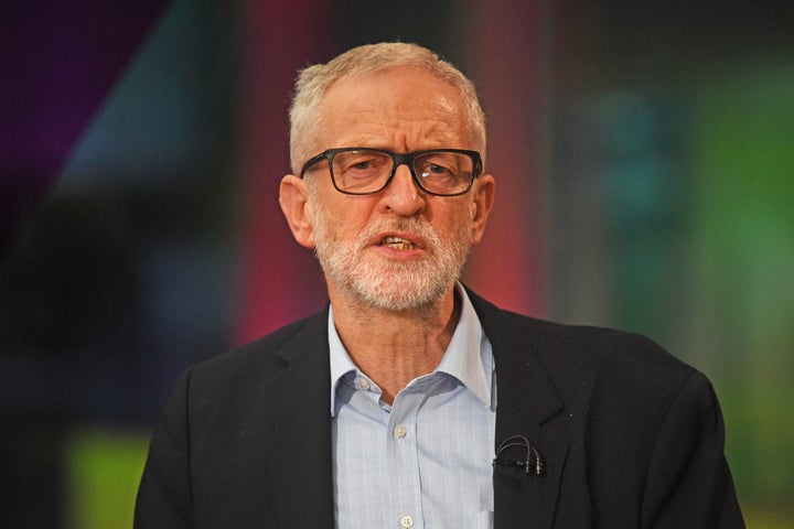 Labour leader Jeremy Corbyn in the studio before the start of the Channel 4 News' climate debate.