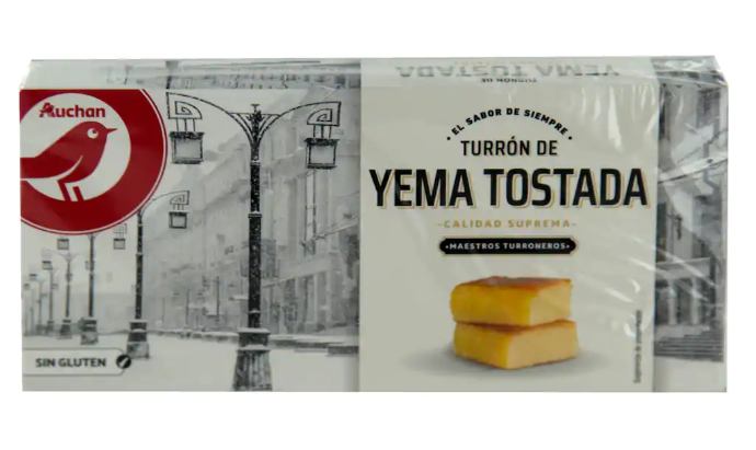 Turrón de yema tostada de Alcampo.