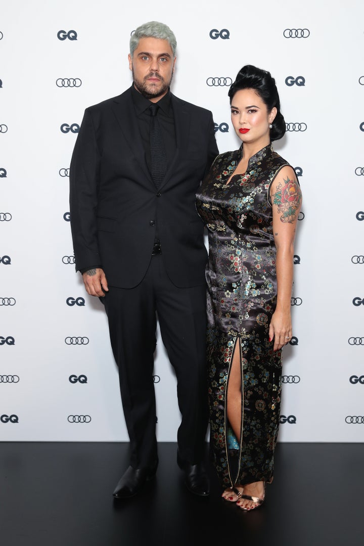 Dan Sultan and partner Bronnie Jane Lee arrive at the 2019 GQ Man of The Year Awards.