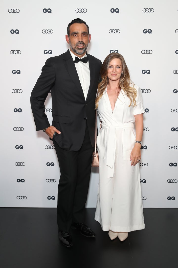 Adam Goodes and wife Natalie Crocker 