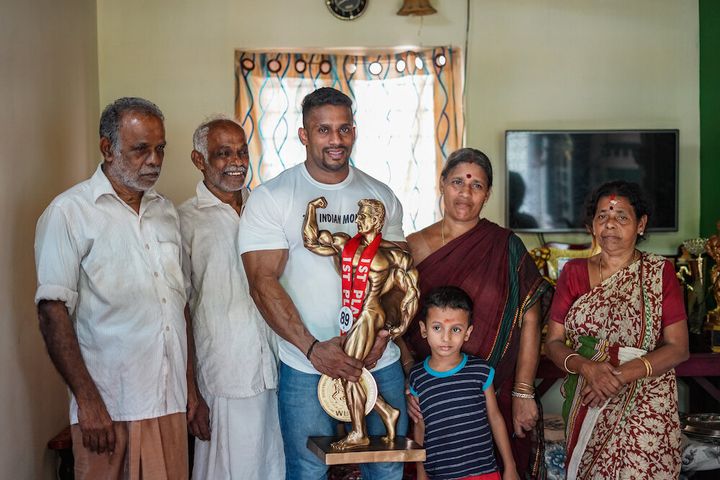 Chitharesh with his family members.