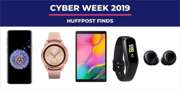 Whether you’re looking for a new smartwatch or you’re looking to upgrade to the new <a href="https://www.huffingtonpost.in/entry/samsung-galaxy-fold-review-battery-display-camera-performance_in_5dc906f0e4b0fcfb7f69228b" target="_blank" role="link" class=" js-entry-link cet-internal-link" data-vars-item-name="Galaxy Fold" data-vars-item-type="text" data-vars-unit-name="5db8880ce4b0bb1ea3708b43" data-vars-unit-type="buzz_body" data-vars-target-content-id="https://www.huffingtonpost.in/entry/samsung-galaxy-fold-review-battery-display-camera-performance_in_5dc906f0e4b0fcfb7f69228b" data-vars-target-content-type="buzz" data-vars-type="web_internal_link" data-vars-subunit-name="article_body" data-vars-subunit-type="component" data-vars-position-in-subunit="115">Galaxy Fold</a>, there are plenty of deals out there on Samsung products for <a href="https://www.huffpost.com/topic/black-friday" target="_blank" role="link" class=" js-entry-link cet-internal-link" data-vars-item-name="Black Friday" data-vars-item-type="text" data-vars-unit-name="5db8880ce4b0bb1ea3708b43" data-vars-unit-type="buzz_body" data-vars-target-content-id="https://www.huffpost.com/topic/black-friday" data-vars-target-content-type="feed" data-vars-type="web_internal_link" data-vars-subunit-name="article_body" data-vars-subunit-type="component" data-vars-position-in-subunit="116">Black Friday</a> and <a href="https://www.huffpost.com/topic/cyber-monday" target="_blank" role="link" class=" js-entry-link cet-internal-link" data-vars-item-name="Cyber Monday" data-vars-item-type="text" data-vars-unit-name="5db8880ce4b0bb1ea3708b43" data-vars-unit-type="buzz_body" data-vars-target-content-id="https://www.huffpost.com/topic/cyber-monday" data-vars-target-content-type="feed" data-vars-type="web_internal_link" data-vars-subunit-name="article_body" data-vars-subunit-type="component" data-vars-position-in-subunit="117">Cyber Monday</a>. Retailers like <a href="https://www.walmart.com/m/deals/christmas-gifts/electronics/tvs" target="_blank" role="link" class=" js-entry-link cet-external-link" data-vars-item-name="Walmart" data-vars-item-type="text" data-vars-unit-name="5db8880ce4b0bb1ea3708b43" data-vars-unit-type="buzz_body" data-vars-target-content-id="https://www.walmart.com/m/deals/christmas-gifts/electronics/tvs" data-vars-target-content-type="url" data-vars-type="web_external_link" data-vars-subunit-name="article_body" data-vars-subunit-type="component" data-vars-position-in-subunit="118">Walmart</a>, <a href="https://www.target.com/c/tvs-home-theater-electronics/-/N-5xtdj" target="_blank" role="link" class=" js-entry-link cet-external-link" data-vars-item-name="Target" data-vars-item-type="text" data-vars-unit-name="5db8880ce4b0bb1ea3708b43" data-vars-unit-type="buzz_body" data-vars-target-content-id="https://www.target.com/c/tvs-home-theater-electronics/-/N-5xtdj" data-vars-target-content-type="url" data-vars-type="web_external_link" data-vars-subunit-name="article_body" data-vars-subunit-type="component" data-vars-position-in-subunit="119">Target</a>, <a href="https://www.amazon.com/tvs/b?ie=UTF8&node=172659&tag=thehuffingtop-20&ascsubtag=5db8880ce4b0bb1ea3708b43%2C-1%2C-1%2Cd%2C0%2C0%2Chp-fil-am%3D0%2C0%3A0%2C0%2C0%2C0" target="_blank" role="link" data-amazon-link="true" class=" js-entry-link cet-external-link" data-vars-item-name="Amazon" data-vars-item-type="text" data-vars-unit-name="5db8880ce4b0bb1ea3708b43" data-vars-unit-type="buzz_body" data-vars-target-content-id="https://www.amazon.com/tvs/b?ie=UTF8&node=172659&tag=thehuffingtop-20&ascsubtag=5db8880ce4b0bb1ea3708b43%2C-1%2C-1%2Cd%2C0%2C0%2Chp-fil-am%3D0%2C0%3A0%2C0%2C0%2C0" data-vars-target-content-type="url" data-vars-type="web_external_link" data-vars-subunit-name="article_body" data-vars-subunit-type="component" data-vars-position-in-subunit="120">Amazon</a> and even <a href="https://fave.co/2MHPUUz" target="_blank" role="link" class=" js-entry-link cet-external-link" data-vars-item-name="Samsung" data-vars-item-type="text" data-vars-unit-name="5db8880ce4b0bb1ea3708b43" data-vars-unit-type="buzz_body" data-vars-target-content-id="https://fave.co/2MHPUUz" data-vars-target-content-type="url" data-vars-type="web_external_link" data-vars-subunit-name="article_body" data-vars-subunit-type="component" data-vars-position-in-subunit="121">Samsung</a> are offering serious savings on all things Galaxy — including phones, tablets and watches for Cyber Week 2019. We’ve seen deals on everything from free Galaxy Buds as add-ons to new phone purchases and tablets with big touchscreens.