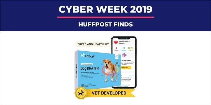 If your <a href="https://www.huffpost.com/entertainment/topic/dogs" target="_blank" role="link" class=" js-entry-link cet-internal-link" data-vars-item-name="four-legged friend" data-vars-item-type="text" data-vars-unit-name="5db8880ce4b0bb1ea3708b43" data-vars-unit-type="buzz_body" data-vars-target-content-id="https://www.huffpost.com/entertainment/topic/dogs" data-vars-target-content-type="feed" data-vars-type="web_internal_link" data-vars-subunit-name="article_body" data-vars-subunit-type="component" data-vars-position-in-subunit="61">four-legged friend</a> isn’t impressed with treats and toys, we’ve got a <a href="https://www.huffpost.com/entertainment/topic/black-friday" target="_blank" role="link" class=" js-entry-link cet-internal-link" data-vars-item-name="Black Friday" data-vars-item-type="text" data-vars-unit-name="5db8880ce4b0bb1ea3708b43" data-vars-unit-type="buzz_body" data-vars-target-content-id="https://www.huffpost.com/entertainment/topic/black-friday" data-vars-target-content-type="feed" data-vars-type="web_internal_link" data-vars-subunit-name="article_body" data-vars-subunit-type="component" data-vars-position-in-subunit="62">Black Friday</a> and <a href="https://www.huffpost.com/entertainment/topic/cyber-monday" target="_blank" role="link" class=" js-entry-link cet-internal-link" data-vars-item-name="Cyber Monday" data-vars-item-type="text" data-vars-unit-name="5db8880ce4b0bb1ea3708b43" data-vars-unit-type="buzz_body" data-vars-target-content-id="https://www.huffpost.com/entertainment/topic/cyber-monday" data-vars-target-content-type="feed" data-vars-type="web_internal_link" data-vars-subunit-name="article_body" data-vars-subunit-type="component" data-vars-position-in-subunit="63">Cyber Monday</a> 2019 deal on our favorite dog DNA kit that’s worth wagging about. Last year our dog-loving editor <a href="https://www.huffpost.com/entry/best-dog-dna-test-kit-reviews-2019_l_5cbde51be4b06605e3f18a2e" target="_blank" role="link" class=" js-entry-link cet-internal-link" data-vars-item-name="tested and compared two top dog DNA test kits" data-vars-item-type="text" data-vars-unit-name="5db8880ce4b0bb1ea3708b43" data-vars-unit-type="buzz_body" data-vars-target-content-id="https://www.huffpost.com/entry/best-dog-dna-test-kit-reviews-2019_l_5cbde51be4b06605e3f18a2e" data-vars-target-content-type="buzz" data-vars-type="web_internal_link" data-vars-subunit-name="article_body" data-vars-subunit-type="component" data-vars-position-in-subunit="64">tested and compared two top dog DNA test kits</a> — <a href="https://amzn.to/2qIohSv" target="_blank" role="link" class=" js-entry-link cet-external-link" data-vars-item-name="Embark" data-vars-item-type="text" data-vars-unit-name="5db8880ce4b0bb1ea3708b43" data-vars-unit-type="buzz_body" data-vars-target-content-id="https://amzn.to/2qIohSv" data-vars-target-content-type="url" data-vars-type="web_external_link" data-vars-subunit-name="article_body" data-vars-subunit-type="component" data-vars-position-in-subunit="65">Embark</a> and <a href="https://amzn.to/2pom7qH" target="_blank" role="link" class=" js-entry-link cet-external-link" data-vars-item-name="Wisdom Panel" data-vars-item-type="text" data-vars-unit-name="5db8880ce4b0bb1ea3708b43" data-vars-unit-type="buzz_body" data-vars-target-content-id="https://amzn.to/2pom7qH" data-vars-target-content-type="url" data-vars-type="web_external_link" data-vars-subunit-name="article_body" data-vars-subunit-type="component" data-vars-position-in-subunit="66">Wisdom Panel</a>. In the end, she found Embark’s Dog DNA test kit to be the best fit for her and her furry friend. After a simple cheek swab, Embark was able to share all of the breeds that went into making her pet so special and offered important health information about possible genetic conditions, family history and diet.