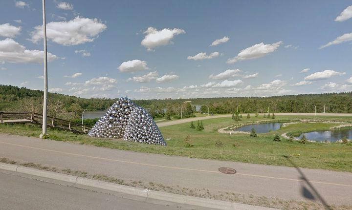 The public art piece "Talus Dome," pictured in Edmonton. 