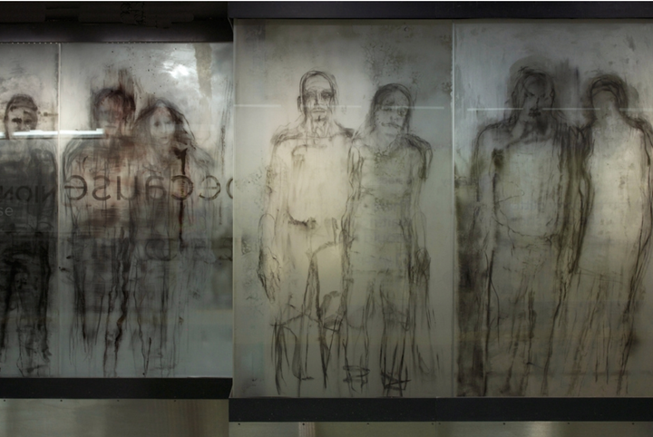 Images from Stuart Reid's piece of public art, "Zones of Immersion" in Toronto's Union Station.