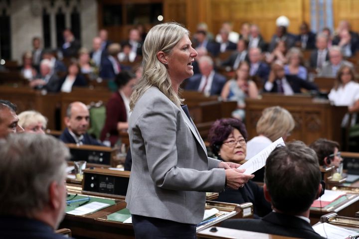 Leona Alleslev speaks during Question Period in the House of Commonsin Ottawa, Ontario on Sept. 17, 2018. 