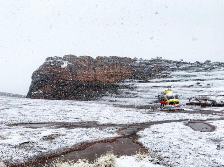 A photo posted on the Facebook page of the Grand County Sheriff's Office in Utah reveals challenging weather conditions aroun